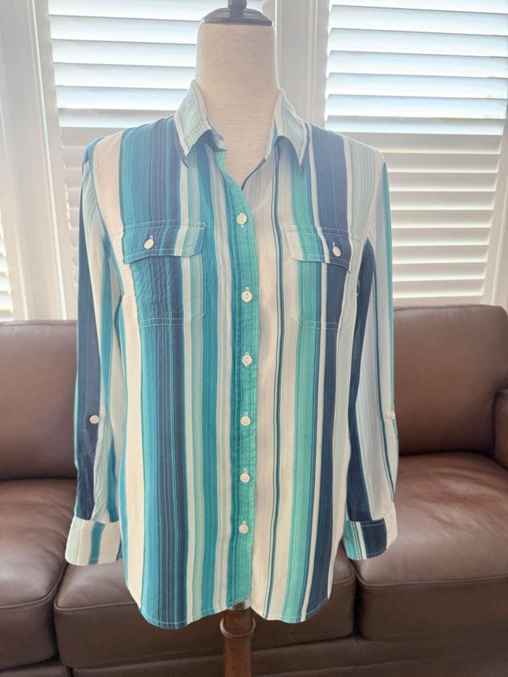 Lucky Brand button down striped collared shirt